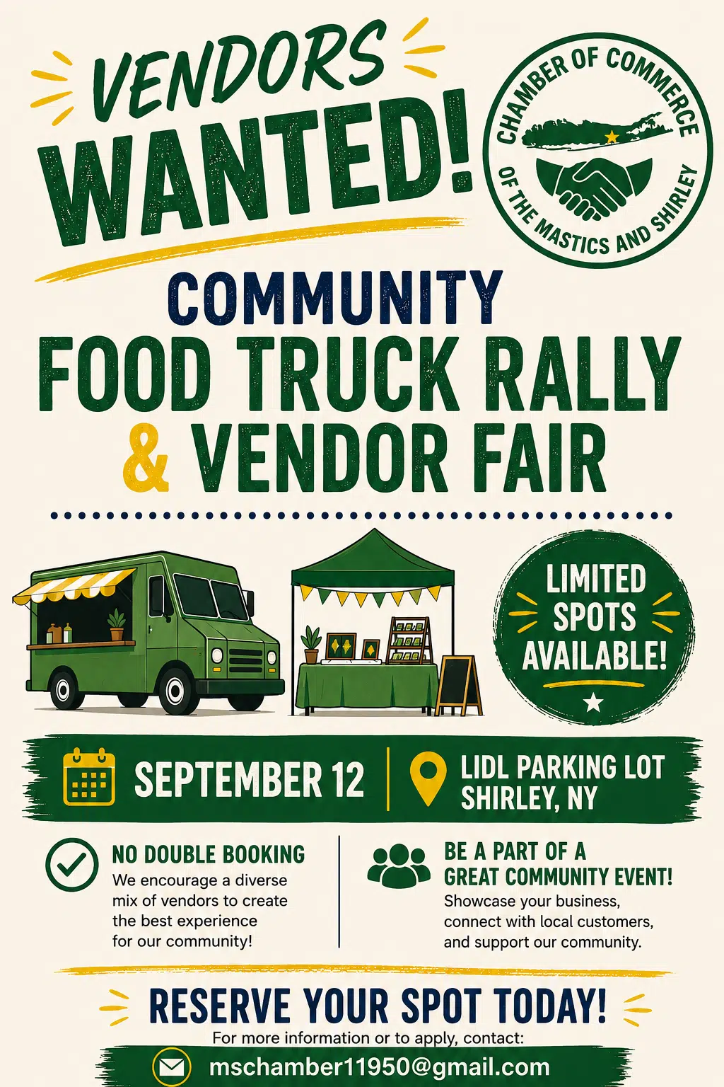 Food Truck Rally & Vendor Fair A event flyer for a holiday party